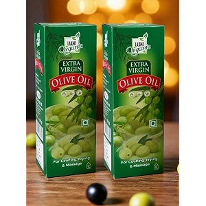 laxmi organic extra virgin olive oil 2l  cold pressed jaitun ka tel  100 pure edible olive oil for cooking salad dressing amp sauting  multipurpose oil for hair skin amp baby massage