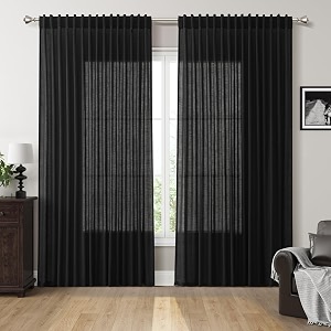 Extra Wide 100 Inch Linen Curtains for