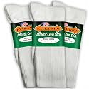 Extra Wide Athletic Crew Socks - 3 Pack, Up to 6E, Non-Binding, Made in USA