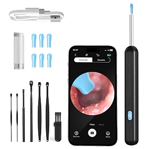 cleansify ear endoscope otoscopewax cleaner with 1080p fhd camera with ultra fine 45mm lens for kids amp adultsblack