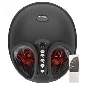electric foot massager with heat remote control amp adjustable intensity  deep kneading shiatsu foot massage machine for pain relief improves circulation  ideal for home or office use