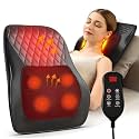 Portable Back and Neck Massager with Heat – Shiatsu Deep Tissue Massage Pillow for Pain Relief at Home, Office, or Travel – Adjustable Straps, Easy to Use