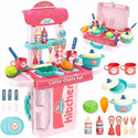 Extrawish 31 PC's 3 in 1 Kitchen Set for Kids Cooking Set Mini Portable kitchen For Girls