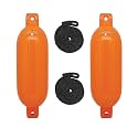 Extreme Max 3006.7596 BoatTector Inflatable Fender Value 2-Pack - 6.5" x 22", Neon Orange