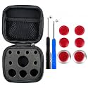 eXtremeRate 8 in 1 Metal Magnetic Red Thumbsticks Analogue Joysticks Replacement Repair Kits for Xbox One S/X /Elite PS4 Slim Pro Controller with T8H Cross Screwdrivers