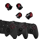 eXtremeRate ABXY Buttons for Xbox Elite Controller Series 2, Elite Serie 1 Replacement Parts, Three-Tone Action Buttons for Xbox Series X/S, for Xbox One S/X Controller-Black &amp; Clear &amp; Carmine Red