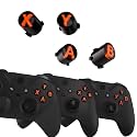 eXtremeRate ABXY Buttons for Xbox Elite Controller Series 2 Core, Elite Serie 1 Replacement Parts, Three-Tone Action Buttons for Xbox Series X/S, for Xbox One S/X Controller-Black &amp; Clear &amp; Orange