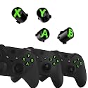 eXtremeRate ABXY Buttons for Xbox Elite Controller Series 2 Core, Elite Serie 1 Replacement Parts, Three-Tone Action Buttons for Xbox Series X/S, for Xbox One S/X Controller-Black &amp; Clear &amp; Green