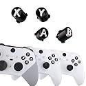 eXtremeRate ABXY Buttons for Xbox Elite Controller Series 2 Core, Elite Serie 1 Replacement Parts, Three-Tone Action Buttons for Xbox Series X/S, for Xbox One S/X Controller-Black &amp; Clear &amp; White