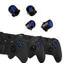 eXtremeRate ABXY Buttons for Xbox Elite Controller Series 2 Core, Elite Serie 1 Replacement Parts, Three-Tone Action Buttons for Xbox Series X/S, for Xbox One S/X Controller-Black &amp; Clear &amp; Blue