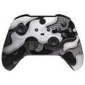 eXtremeRate Black White Camouflage Replacement Faceplate Cover for Xbox One Elite Controller Series 2 (Model 1797) Soft Touch Front Housing Shell &amp; Accent Rings for Xbox Elite Series 2 Core Controller