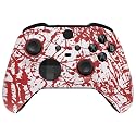 eXtremeRate Blood Patterned Faceplate Cover, Soft Touch Front Housing Shell Case Replacement Kit for Xbox One Elite Series 2, Xbox Elite 2 Core Controller Model 1797 - Accent Rings Included