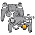 eXtremeRate Clear Black Faceplate Backplate for Nintendo Gamecube Controller, Custom DIY Replacement Housing Shell Cover with Buttons for Nintendo Gamecube Controller - Controller NOT Included