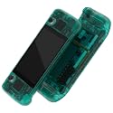 eXtremeRate Clear Emerald Green Custom Faceplate Back Plate for Steam Deck LCD, Handheld Console Replacement Housing Case, DIY Full Set Shell with Buttons for Steam Deck Console - Console NOT Included