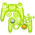 eXtremeRate Clear Lime Green Faceplate Backplate for Nintendo Gamecube Controller, Custom DIY Replacement Housing Shell Cover with Buttons for Nintendo Gamecube Controller - Controller NOT Included