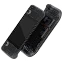eXtremeRate Clear Slate Black Custom Faceplate Back Plate Shell for Steam Deck LCD, Handheld Console Replacement Housing Case, DIY Full Set Shell Buttons for Steam Deck - Console NOT Included
