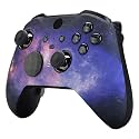 eXtremeRate Front Housing Shell for Xbox One Elite Series 2, Custom Faceplate with Accent Rings for Xbox Elite 2 Core Controller (Model 1797) - Nebula Galaxy