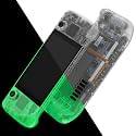 eXtremeRate Glow in Dark - Green Custom Faceplate Back Plate Shell for Steam Deck LCD, Handheld Console Replacement Housing Case, DIY Full Set Shell Buttons - No Console