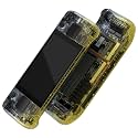 eXtremeRate Gradient Black Yellow Custom Glossy Faceplate Back Plate Shell for Steam Deck, Handheld Console Replacement Housing Case, DIY Full Set Shell w/Buttons for Steam Deck LCD - Console Without