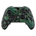 eXtremeRate Green Weeds Patterned Faceplate Cover, Soft Touch Front Housing Shell Case Replacement Kit for Xbox One Elite Series 2, Xbox Elite 2 Core Controller Model 1797 - Accent Rings Included
