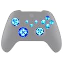 eXtremeRate Multi-Colors Luminated D-pad Thumbsticks Start Back Sync ABXY Buttons for Xbox Series X/S Controller, Transparent Clear 7 Colors 9 Modes DTF V2 LED Kit for Xbox Core Controller Model 1914