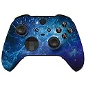 eXtremeRate Blue Nebula Replacement Faceplate Cover for Xbox One Elite Controller Series 2 (Model 1797), Soft Touch Front Housing Shell Case & Accent Rings for Xbox Elite Series 2 Core Controller