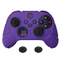 eXtremeRate PlayVital Guardian Edition Purple Ergonomic Soft Anti-slip Controller Silicone Case Cover for Xbox Series X/S, Rubber Protector Skins with Joystick Caps for Xbox Core Wireless Controller