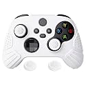 eXtremeRate PlayVital Guardian Edition White Ergonomic Soft Anti-slip Controller Silicone Case Cover for Xbox Series X/S, Rubber Protector Skins with Joystick Caps for Xbox Core Wireless Controller