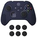 eXtremeRate PlayVital Midnight Blue 3D Studded Edition Anti-slip Silicone Cover Skin for Xbox Series X/S Controller, Soft Rubber Case Protector for Xbox Core Wireless Controller with Thumb Grip Caps