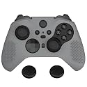 eXtremeRate PlayVital New Hope Gray Soft Anti-Slip Silicone Cover Skins for Xbox One Elite Controller Series 2, Custom Protective Case for Xbox Elite Series 2 Core Controller with Thumb Grips