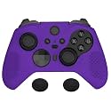 eXtremeRate PlayVital Purple Soft Anti-Slip Silicone Cover Skins for Xbox One Elite Controller Series 2, Custom Protective Case for Xbox Elite Series 2 Core Controller with Thumb Grips
