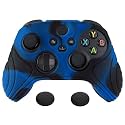 eXtremeRate PlayVital Samurai Edition Anti-Slip Controller Grip Silicone Skin for Xbox Core Controller, Ergonomic Protective Case Cover for Xbox Series S/X Controller w/Thumb Grips - Black &amp; Blue