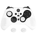 eXtremeRate PlayVital White Soft Anti-Slip Silicone Cover Skins for Xbox One Elite Controller Series 2, Custom Protective Case for Xbox Elite Series 2 Core Controller with Thumb Grips