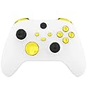 eXtremeRate Replacement Buttons for Xbox Core Wireless Controller, Chrome Gold Glossy Custom LB RB LT RT Bumpers Trigers Dpad ABXY Start Back Sync Share Keys Parts for Xbox Series X &amp; S Controller