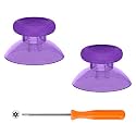 eXtremeRate Replacement Thumbsticks for Xbox Core Wireless Controller, Joysticks Repair Kit for Xbox Series X/S Controller, Custom Analog Stick Buttons for Xbox One S/X/Elite - Clear Atomic Purple