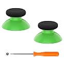 eXtremeRate Replacement Thumbsticks for Xbox Core Wireless Controller, Joysticks Repair Kit for Xbox Series X/S Controller, Custom Analog Stick Buttons for Xbox One S/X/Elite - Green &amp; Black