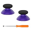 eXtremeRate Replacement Thumbsticks for Xbox Core Wireless Controller, Joysticks Repair Kit for Xbox Series X/S Controller, Custom Analog Stick Buttons for Xbox One S/X/Elite - Purple &amp; Black