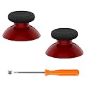 eXtremeRate Replacement Thumbsticks for Xbox Core Wireless Controller, Joysticks Repair Kit for Xbox Series X/S Controller, Custom Analog Stick Buttons for Xbox One S/X/Elite - Carmine Red &amp; Black