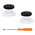 eXtremeRate Replacement Thumbsticks for Xbox Core Wireless Controller, Joysticks Repair Kit for Xbox Series X/S Controller, Custom Analog Stick Buttons for Xbox One S/X/Elite - Robot White &amp; Black