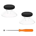eXtremeRate Replacement Thumbsticks for Xbox Series X &amp; S Controller, Joysticks Repair Kit for Xbox Wireless Controller, Custom Analog Stick Buttons for Xbox One S/X/Elite Controller - Black &amp; Clear