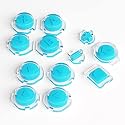 eXtremeRate Replacement Two-Tone Jelly Buttons for JoyCon, Blue &amp; Clear with Symbols Custom Controller ABXY Direction Home Capture + - Keys, DIY Action Face Buttons for Nintendo Switch &amp; Switch OLED