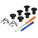 eXtremeRate ThumbsGear Interchangeable Thumbstick for Xbox Seires X/S, Chrome Silver 3 Height Domed & Concave Grips Ergonomic Adjustable Joystick for Xbox One S/X/Elite Controller