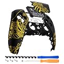 eXtremeRate Touchpad Front Top Shell Compatible with ps5 Controller BDM-010 020 030 040 050, The Great Golden Wave Off Kanagawa - Black Replacement Shell Touch Pad Cover Compatible with ps5 Controller