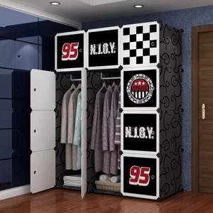 exvito 12-door 12-shelf plastic almirah for kids almirah of clothes cupboard clothes pc collapsible wardrobe finish color - black h3 diydo-it-yourself