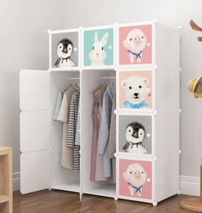 exvito 12-door 12-shelf plastic almirah for kids almirah of clothes cupboard clothes pc collapsible wardrobe