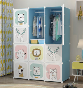 exvito 12-door 12-shelf plastic almirah for kids almirah of clothes cupboard clothes pc collapsible wardrobe