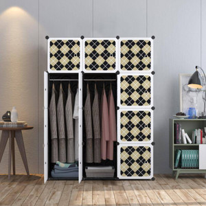 exvito 12-door 12-shelf plastic almirah for kids almirah of clothes cupboard clothes pc collapsible wardrobe