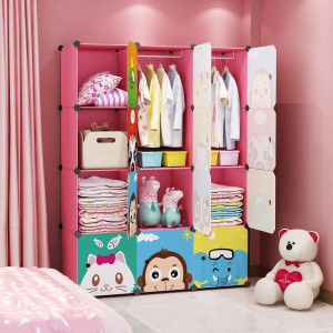 exvito 12-door 12-shelf plastic almirah for kids almirah of clothes cupboard clothes pc collapsible wardrobe