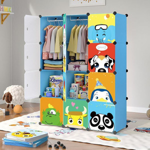 exvito 12-door 12-shelf plastic almirah for kids almirah of clothes cupboard clothes pc collapsible wardrobe