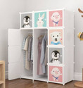 EXVITO 12-Door 12-Shelf Plastic almirah for kids, almirah of clothes ,cupboard clothes PC Collapsible Wardrobe